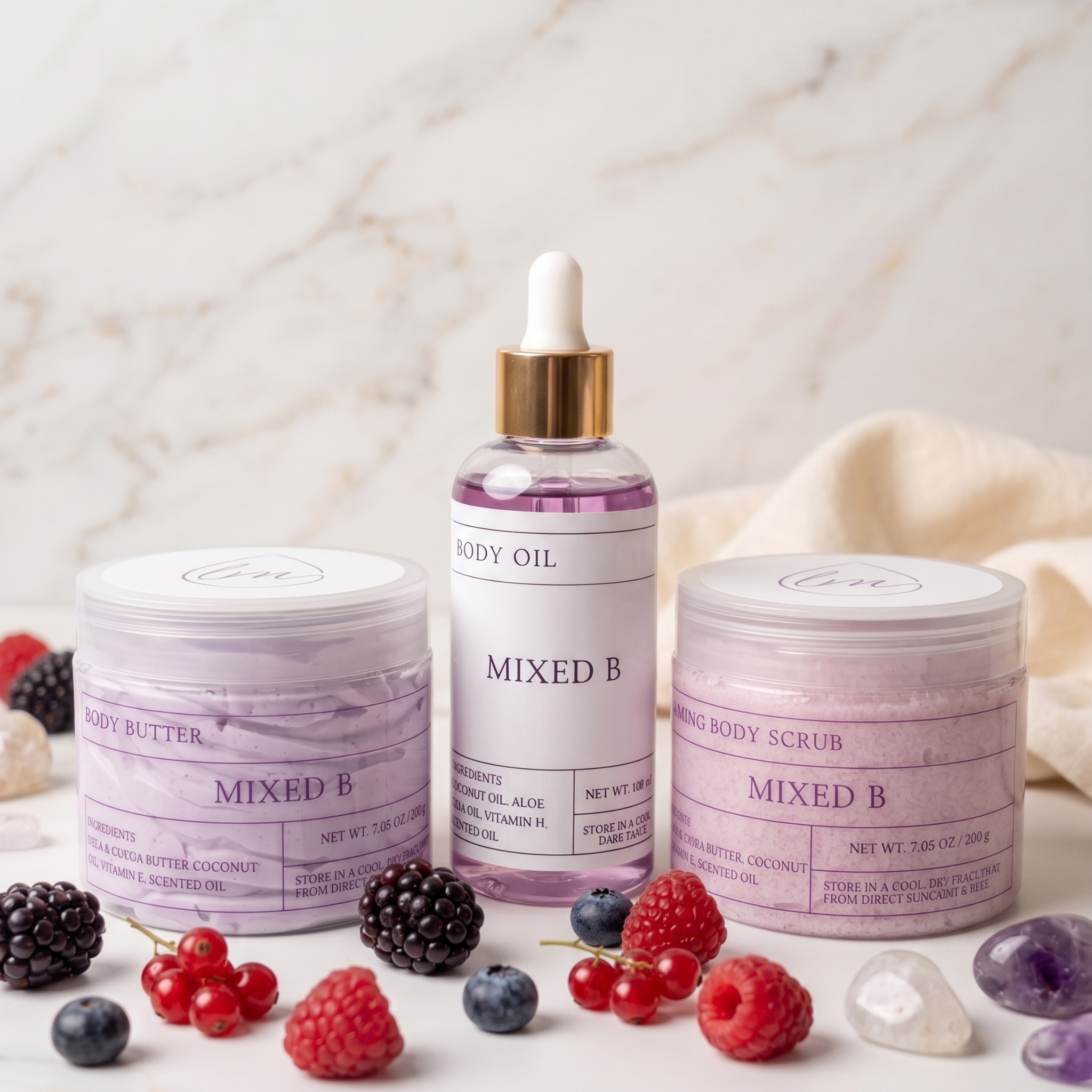 Mixed B Full Ritual Bundle — Scrub, Body Butter & Body Oil