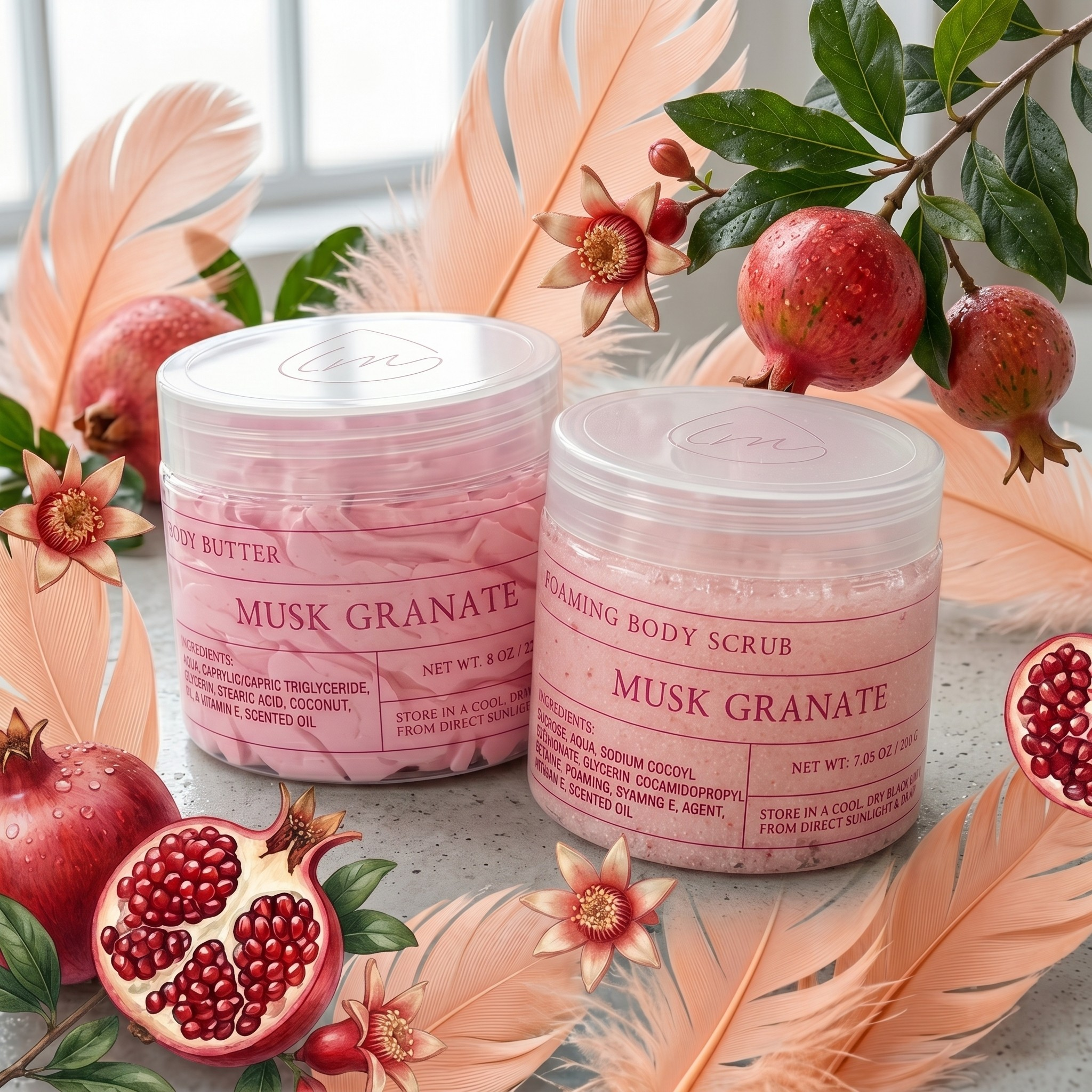 Musk Granate Couple — Foaming Body Scrub & Body Butter Bundle