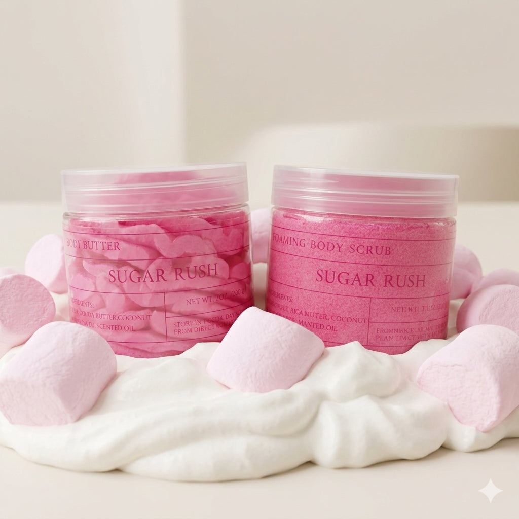 Sugar Rush Couple — Foaming Body Scrub & Body Butter Bundle